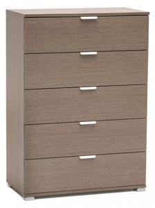 Mobiletto 5 Cassetti Rovere Grigio 75x38x103 h cm in Truciolare bilaminato Rovere grigio