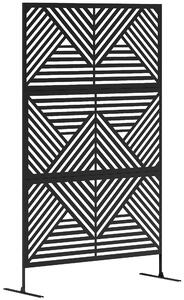 Outsunny Separé Divisorio da Esterno Decorativo e Traliccio per Rampicanti, 122x45x198 cm, Nero | Aosom Italy
