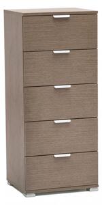 Mobiletto 5 Cassetti Rovere Grigio 45x38x103 h cm in Truciolare bilaminato Rovere grigio