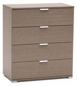 Mobiletto 4 Cassetti Rovere Grigio 75x38x85 h cm in Truciolare bilaminato Rovere grigio