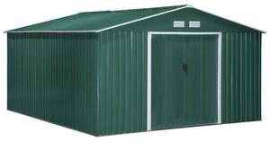 Casetta Box da Giardino in Lamiera 3,4x3,86x2 m Verde