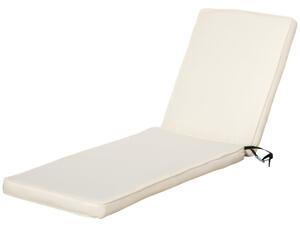 Cuscino per Lettino prendisole 188x53x8 cm Rivestimento in Poliestere Bianco Crema