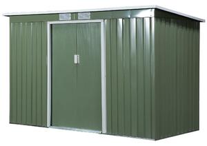 Casetta Box da Giardino 280x130x172 cm in Lamiera di Acciaio Verde Chiaro