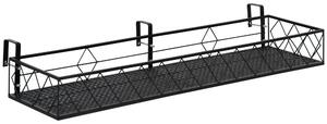 Portapiante per Ringhiera 100x31x12 cm in Metallo Nero