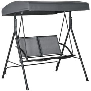 Dondolo 2 Posti 140x118x162 cm in Acciaio e Poliestere Grigio