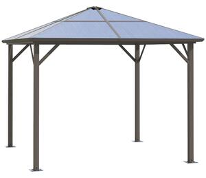 Gazebo da Giardino 2,94x2,94m in Alluminio Caffè