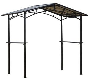 Gazebo da Giardino per Barbecue 246x149x230 cm in Alluminio e PC Nero