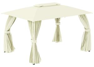 Gazebo da Giardino 3,95x2,95m in Acciaio Beige