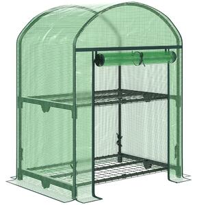 Mini Serra da Giardino 69x49x92 cm in Metallo e Polietilene Verde