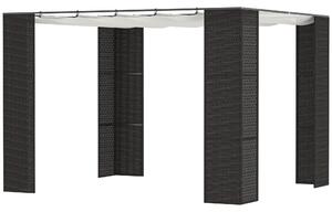 Pergola da Giardino 2,98x2,98x2m in Metallo e Rattan Nero