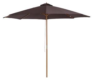 Ombrellone da Giardino Ø300x250 cm in Legno e Poliestere Caffè