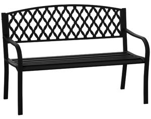 Panchina da Giardino 2 Posti 128x58,5x89 cm in Acciaio e Ghisa Nero