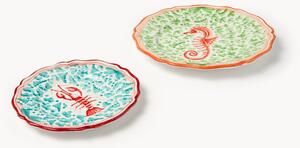 Set di 2 piatti dipinti a mano Menagerie, 1 persona