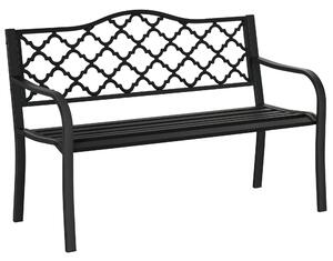 Panchina da Giardino 2 Posti 128x58,5x89 cm in Acciaio e Ghisa Nero