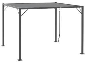 Pergola da Giardino 2,95x2,95m in Alluminio e Acciaio Grigio