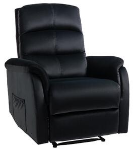 Poltrona Relax Manuale Reclinabile 85x95x104 cm in Tessuto Nero