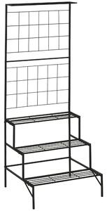 Portapiante 3 Ripiani 60x53,5x159,5 cm in Metallo Nero