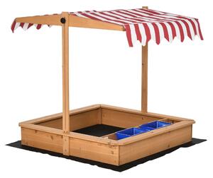 Sabbiera da Esterno con Tettuccio 107,5x107,5x110 cm in Legno Giallo