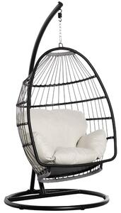 Amaca Dondolina da Giardino 101x101x188 cm in Metallo Nero