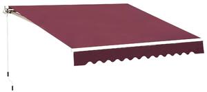 Tenda da Sole 295x250 cm in Alluminio e Poliestere Rosso Scuro