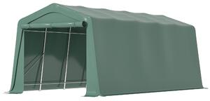 Tendone Garage per Auto Attrezzi 600x255-310x255 cm in Acciaio e PVC Verde Scuro