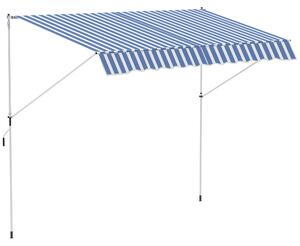 Tenda da Sole a Muro 300x150 cm in Metallo e Poliestere Blu e Bianco
