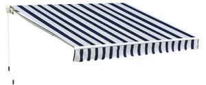 Tenda da Sole 295x250 cm in Alluminio e Poliestere Blu e Bianco