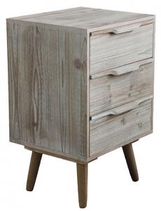 Mobiletto 3 Cassetti con Gambe in Legno 40x36x64 h cm in Legno di paulownia Tortora