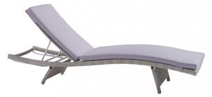 Lettino Prendisole da Giardino Honolulu con Cuscino 67x206x32 h cm in Wicker Grigio
