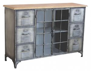 Mobile Ernest 124,5x40,5x83 h cm in Acciaio Grigio