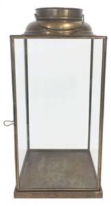 Lanterna Nancy Media 18x18x33,5 h cm in Acciaio Ottone antico