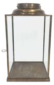 Lanterna Nancy Piccola 14,5x14,5x25 h cm in Acciaio Ottone antico