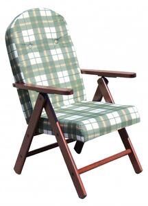 Poltrona 4 Posizioni Faggio con Cuscino 61x75x110 h cm in Cotone Verde