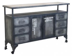 Mobile Emeric 132,5x37,5x82 h cm in Acciaio Grigio