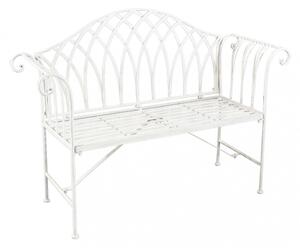 Panca Annette Bianco Antico 128x40x93 h cm in Acciaio Bianco