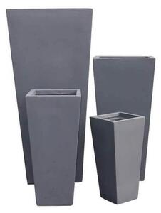 Set di 4 vasi Margherita in Fibra di argilla Grigio