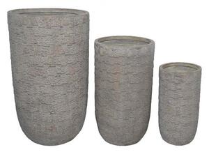 Set 3 Vasi Oleandro in Fibra di argilla Grigio
