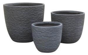 Set di 3 vasi Ciclamino in Fibra di argilla Grigio