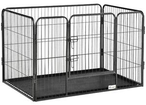 Gabbia per Cani 109x74x71 cm in Acciaio e ABS Grigio