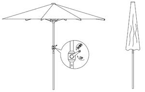 SERTUM - ombrellone da giardino tondo 3 palo centrale
