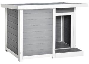 Cuccia per Cani da Esterno 102x70x73 cm in WPC Grigio, Bianco