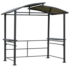 Gazebo a Pergola per Barbecue 240x150x230 cm in Acciaio Grigio scuro