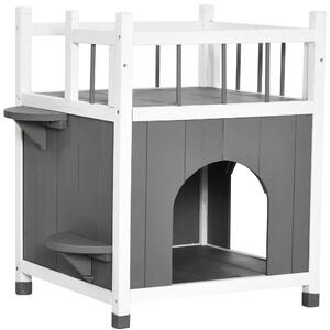 Cuccia per Cani da Esterno 60x46x65 cm in Legno di abete Grigio
