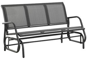 Panchina Dondolo da Giardino 151x75x85 cm in Metallo e Texteline Grigio