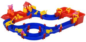 Playset Acquatico per Bambini 78 Pezzi 123x111x7 cm con Acqua e Sabbia Blu e Rosso
