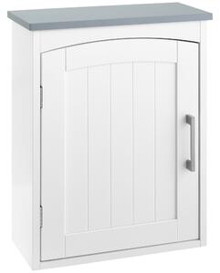 Pensile Bagno 1 Anta 1 Mensola 41x18,5x52 cm in MDF Bianco