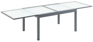 Tavolo Allungabile da Giardino 270x90x73 cm in in Alluminio con Piano in Vetro