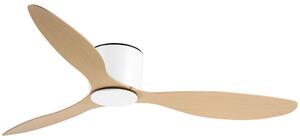 Ventilatore da Soffitto 3 Pale Ø112x25 cm 6 Velocità Legno Naturale e Bianco
