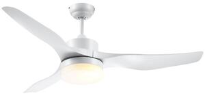 Ventilatore da Soffitto 3 Pale e Lampada LED Ø132x40 cm 6 Velocità Bianco