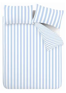 Set copripiumino e federa bianco/blu per letto matrimoniale 3 pezzi 200x200 cm Stripe Tease – Sassy B